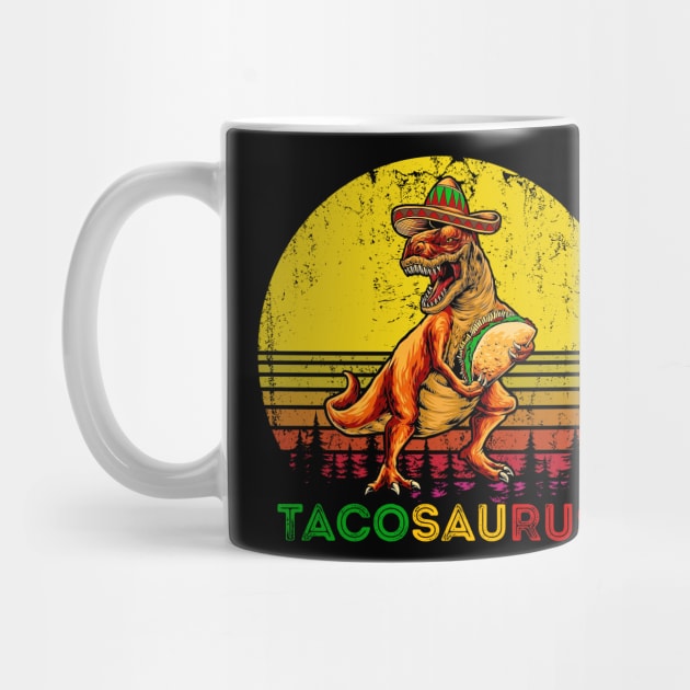 Retro Tacosaurus Taco Dinosaur T rex Funny Cinco De Mayo by Tater's 